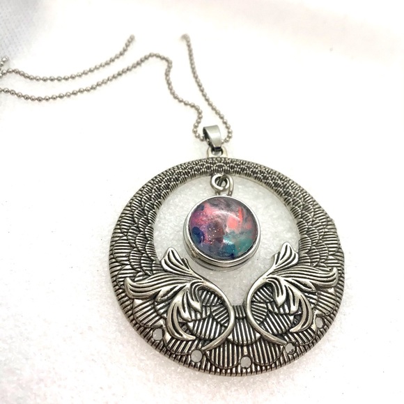 Vintage hoop Necklace Handmade 20mm snap SN20 - Picture 2 of 7